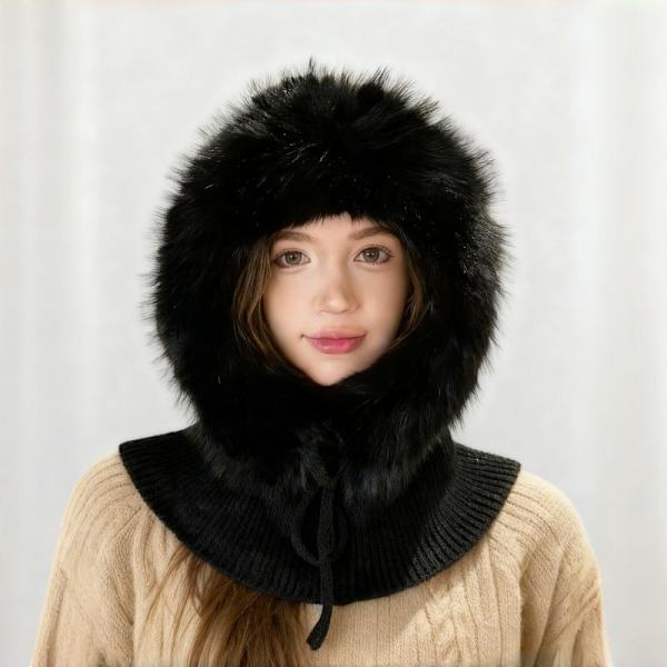 Dame Høst Vinter Polyesterfiber Strikket Lue Trendy Og Ve White