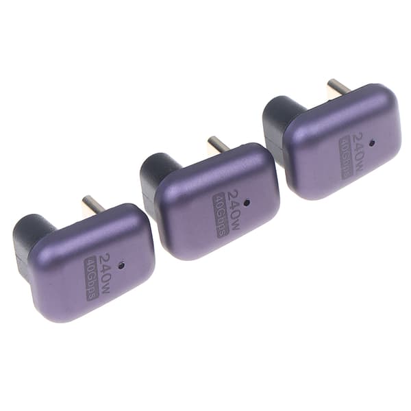 1/3 stk. 240W U-formet USB C-adapter 40G 180 graders vinklet Type-C E 3pcs