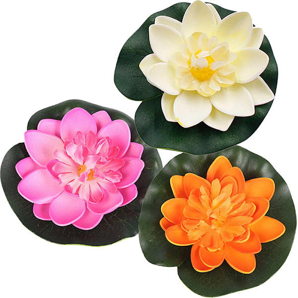 5 stk kunstig flytende vann EVA lotusblomst damdekor tank