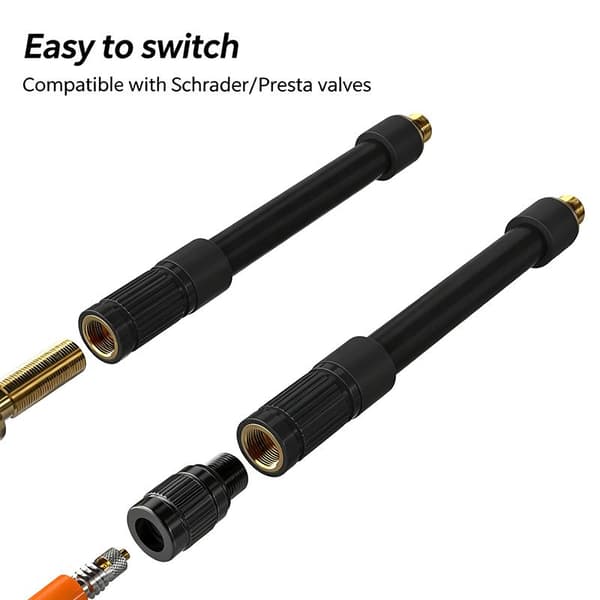 Generisk förlängningsslang cykeldäckspumpadapter med Schrader Extension Hose