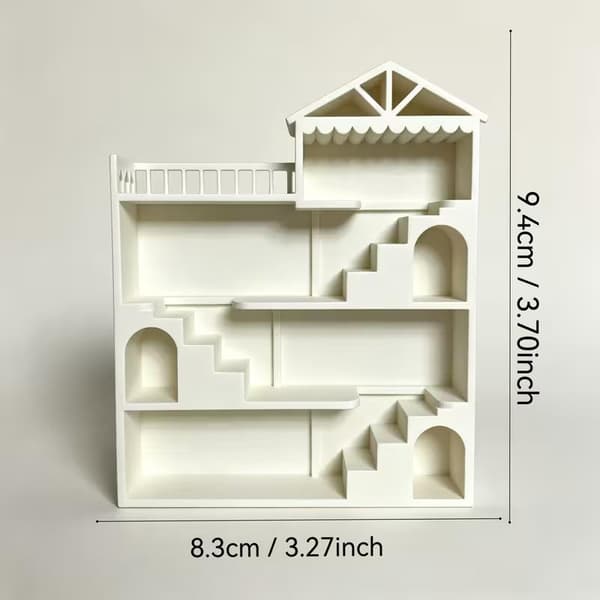 Vit Flerplans Trapphus Villa Displayhylla