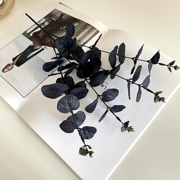 34cm svart eukalyptus konstgjorda blommor för rumsdekoration De