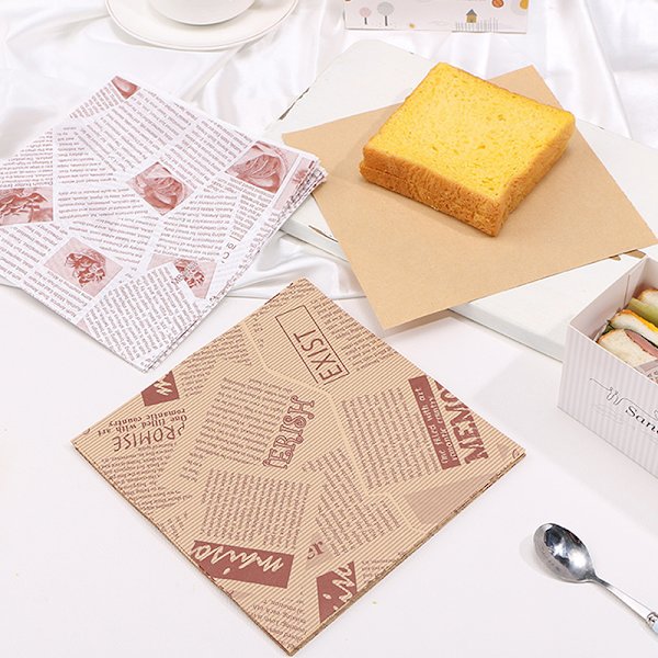 50 stk Bagepakke Pakke Fedtfast Papirpose Sandwich Donut A3