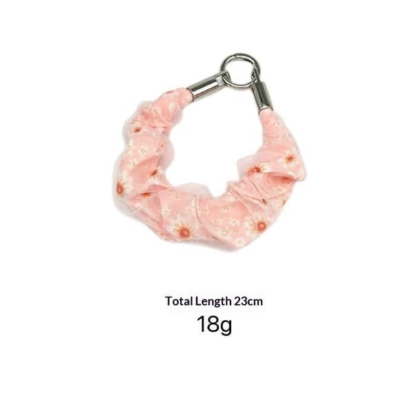 Ins Blommig Mesh Telefon Handledsrem Anti Förlorad Nyckelband Nyckelring Pe Beige