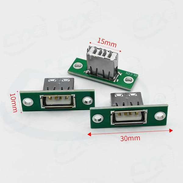 5 stk. USB med fast printpladestik DIY panelmonteringsreparation C 5pcs