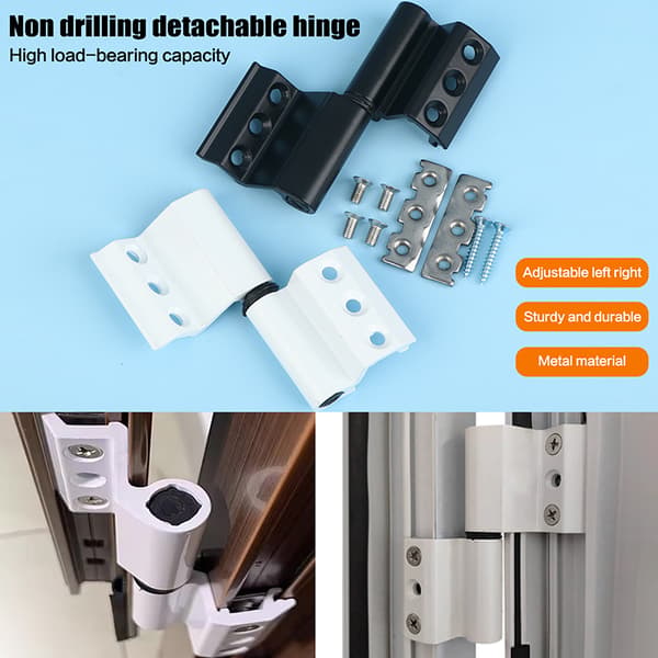 1/2 sett isolert brutt bro sammenleggbar dør i aluminiumslegering og black 1pc