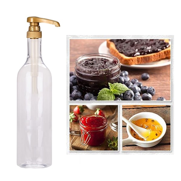750ml Kaffe Sirup Dispenser Multifunksjonell Honning Saus Ketchup Gold
