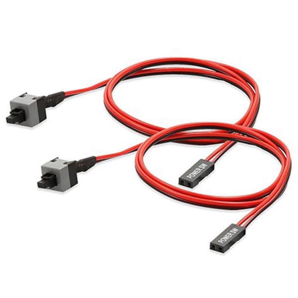 5 STK 50 cm 2 Pin SW PC Strømkabel Tænd/Sluk-trykknap
