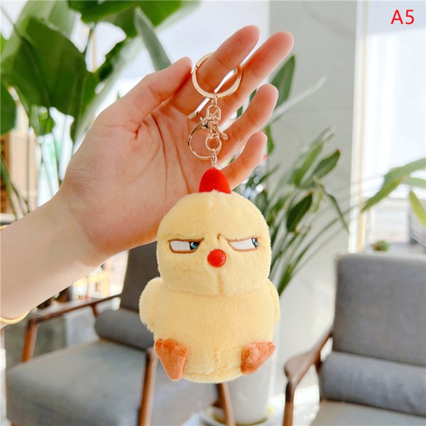 Duck Chicken Kawaii Plushie Nyckelring Berlocker för ryggsäckar Mjuk A5