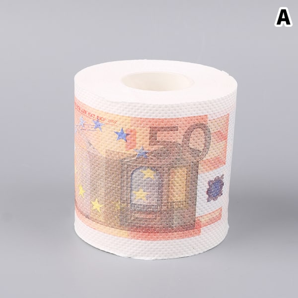 1Rull 50/100/500 EUR Bill toalettpapirdekorasjon for hjemmerull A