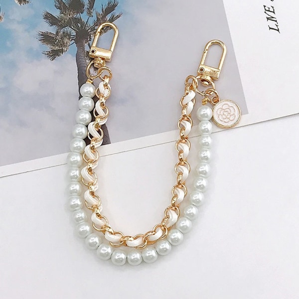 Vintage Pearl -laukkuhihna käsilaukkuun Double Layer Chain Pearl Ph White