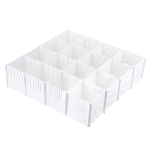 DIY justerbar skuffeskiller kombinasjons skillevegg White