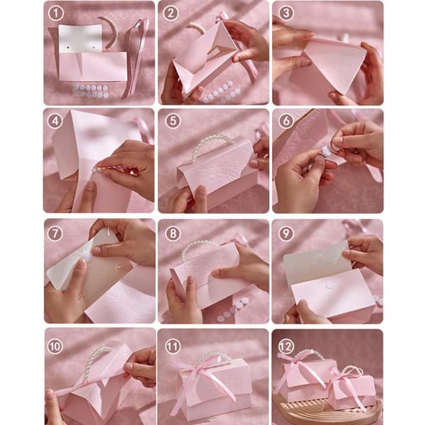10PCS Pärla Bärbar Presentförpackning Bröllop Bärbar Souvenir Bröllop S
