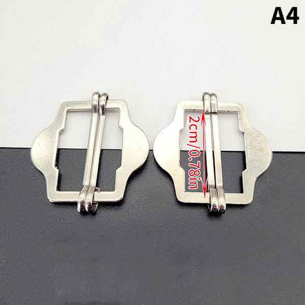 3PCS Metall Dobbel Pin Spenne Elastisk Justering Rektangel Spenne A4