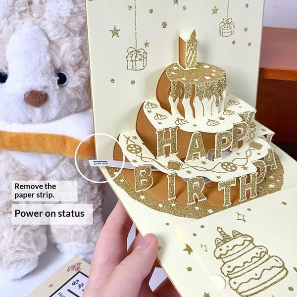 3D Pop-up Grattiskort med Glitter LED-ljus och Musik A2