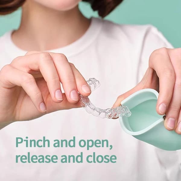 e Aligner Case Silikone Retainer Case Protese Case Guard Contai Green