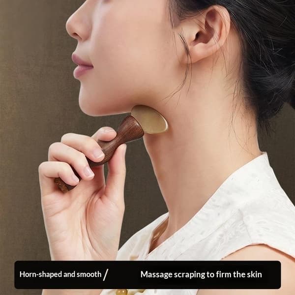 1 stk. Ansigtsmassager Lotusfrøkapsel Skønhed Messingperle Palisander Gua Sha