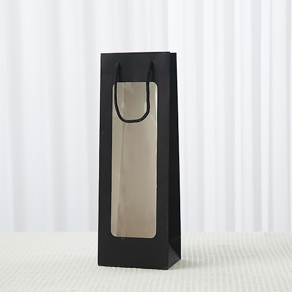 Ny stil Single Red Wine Tote Bag Window Transparent PVC Kraft A2