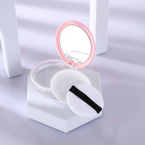 Ultratynd plastikpulverkasse Løs Pot Travel Makeup Sifter Co Pink