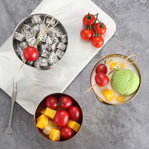 Salatkopp i rustfritt stål, iskopp, dessertskål A2