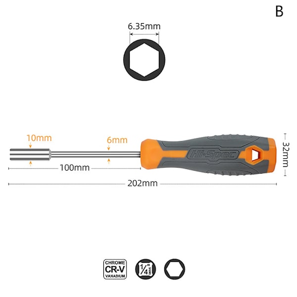 1/4 (6,35 mm) Räikkäpitimen kahva Monitoiminen magneettinen Bi B