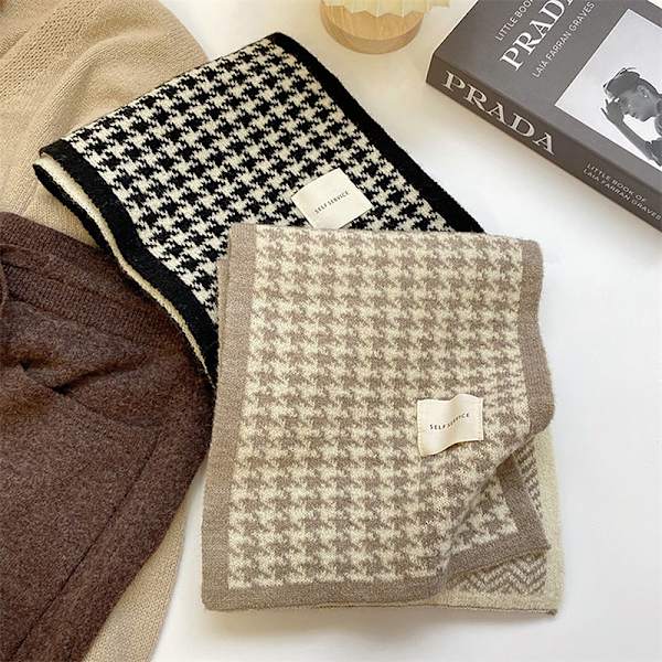 Kvinnors Thousand Bird Checker Stickad Scarf för höst och vint A2