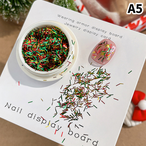 Christmas Decor Tips Snowflake Nails Sequins Nail Art Glitters A5