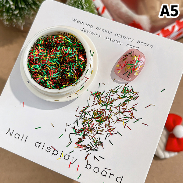 Julepynt Tips Snøfnugg Neglepaljetter Neglekunst Glitter A5