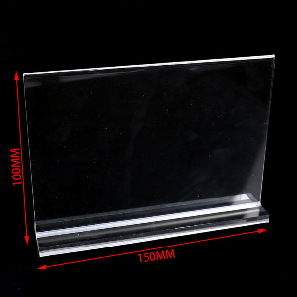 T-form dobbeltsidet akrylskiltkortholder Display Stand Menu A2