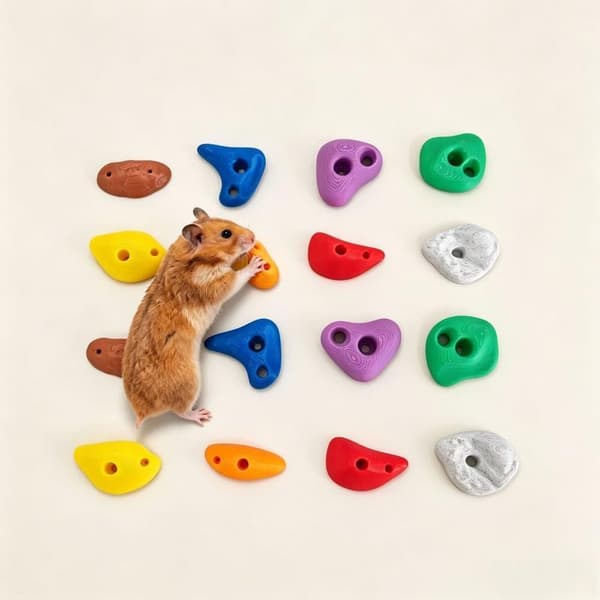 16 stk Hamster Klatresteiner Fargerike Plast Klatregrep Reise
