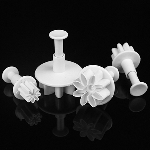 4X Tårta Fondant Sugarcraft Dekor Cookie Form Gjutform Plunger Präglingsverktyg