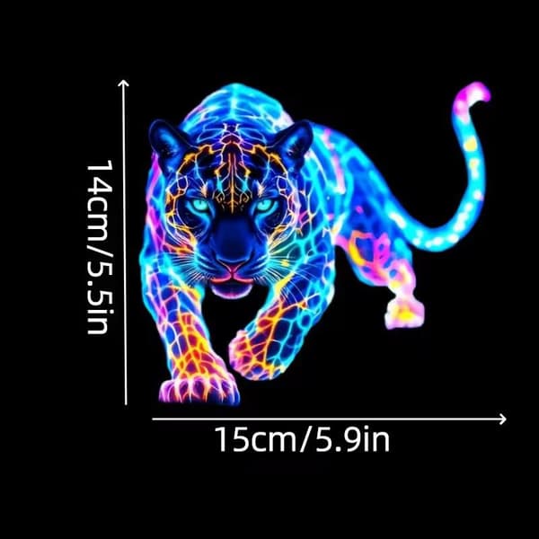 Levende Neon Leopard Motorsykkel Klistremerker Vanntette For Scooter 1pc