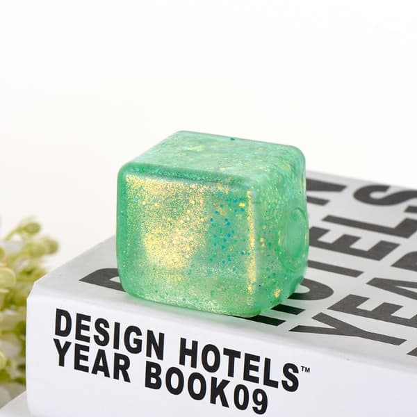 Glitter isterning Fidget Legetøj Blød Langsom Rebound Farverig Glimmer A2