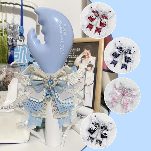 3D Vinge Rhinestone Rosettprydnad Glänsande Band Rosettdekor DIY Hand Blue