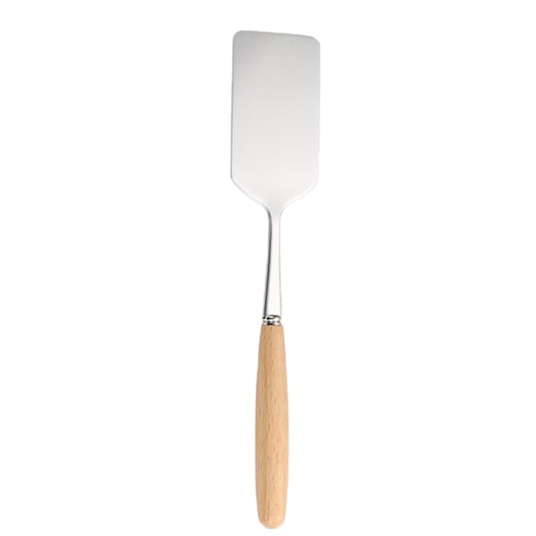 Rustfritt stål firkantet biff stekespade trehåndtak P 20cm