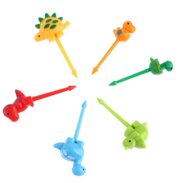 6 kpl/setti Mini Eläin Sarjakuva Syömäpuikot Lasten Välipala Hedelmähaarukka Multicolor