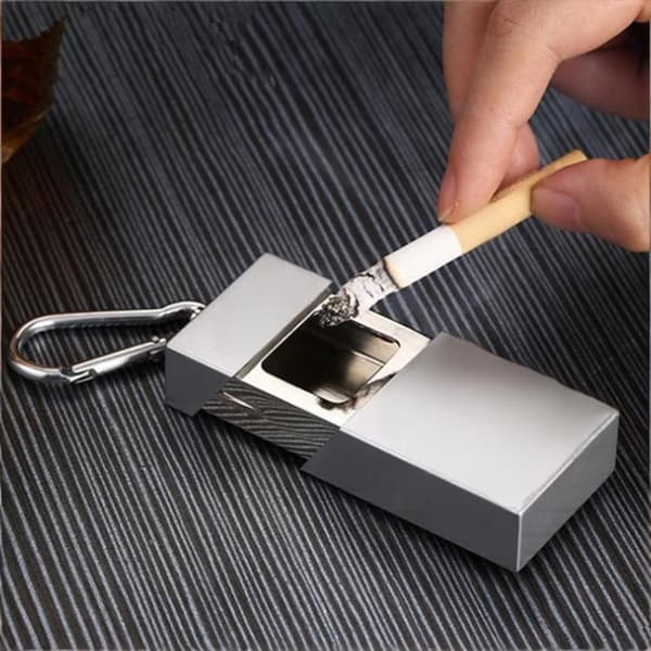 Bärbar Fickminiashtray och Personlig Förvaring Silver