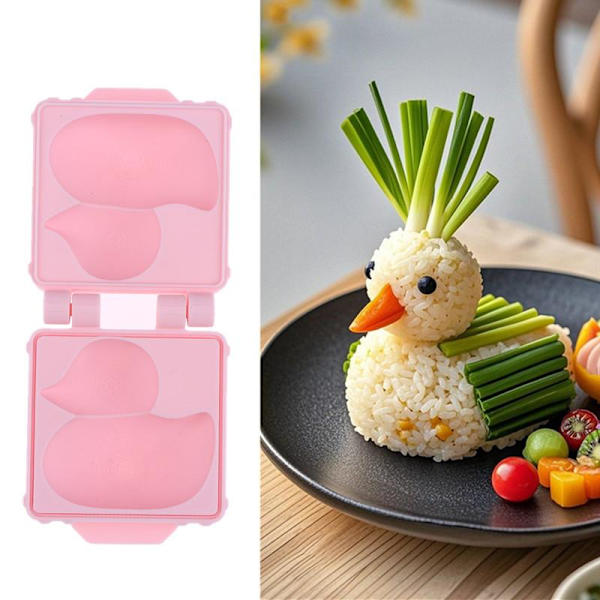 1 stk. risform DIY 3D dyreandform sushirisforme til su White Small
