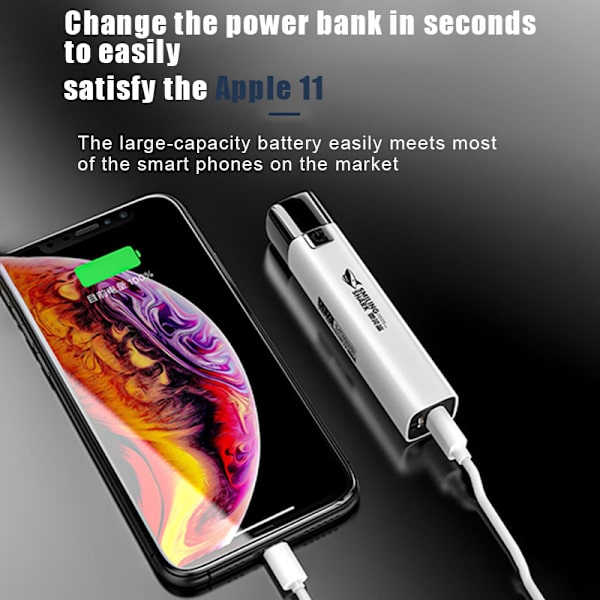 Ultra Bright Tactical LED-lommelygte Mini Torch Power Bank Outd Black