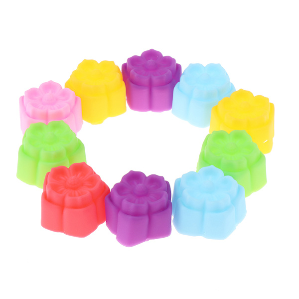 10 stk Silikon Cupcake Form DIY Orchid Form Kake Muffins Baking 1