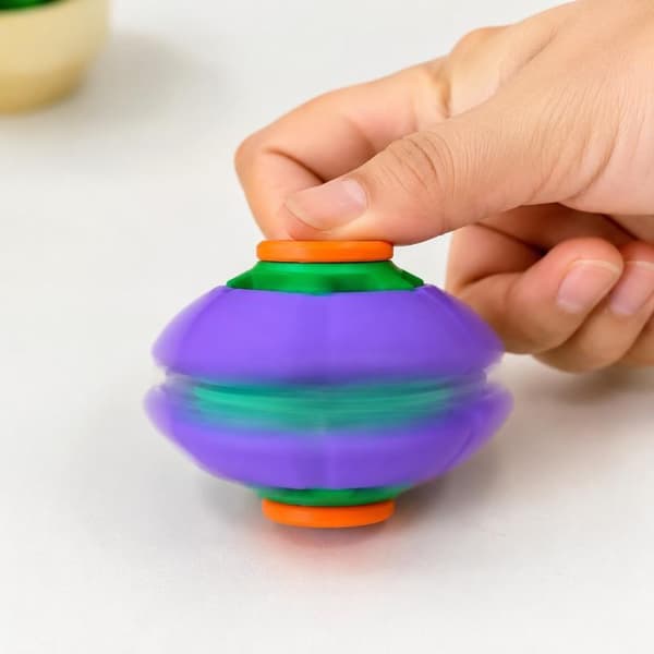 Värikäs Push Spin Fidget Gyro -pallo, tasainen pyöritys lapsille A A3