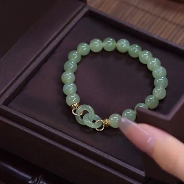 Sommer Valentinsdag gave Love Heart Jade Beads Charm Armbånd A