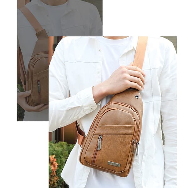 Crossbody-väskor för män Bröstväska för män Designer Messenger-väska Lea Brown