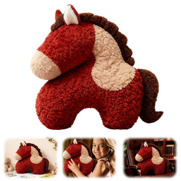 Plysj hest pyntepute Red