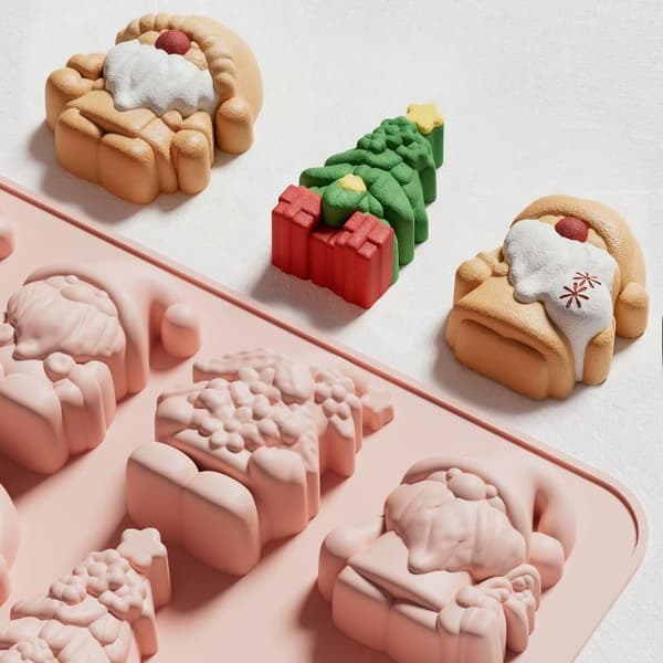 Silikon julebakeform, non-stick overflate, søt julenisse