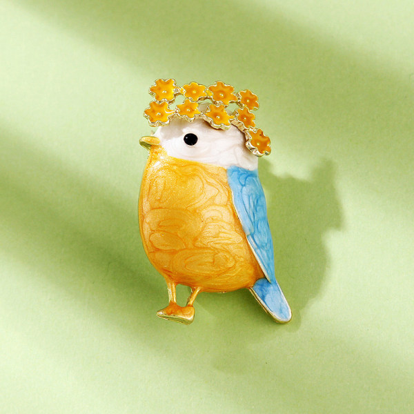Mode blomsterkrans lille fugl broche kvinder kostume frakke Jewe