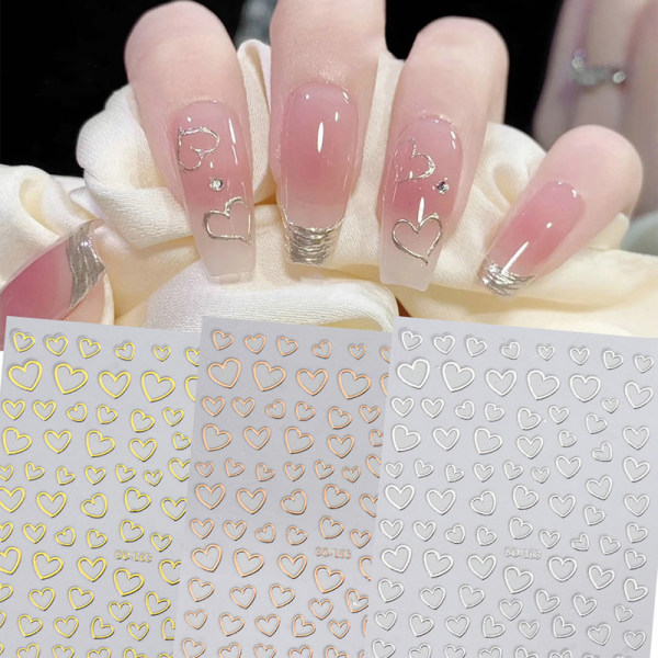 Minimalistisk Love Heart Nail Art Sticker til piger DIY Manicure D A3