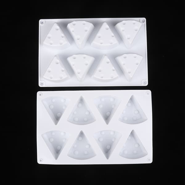 8Cavity Ost Formet Silikoneform DIY Bagværk Værktøjer Kage Dess White