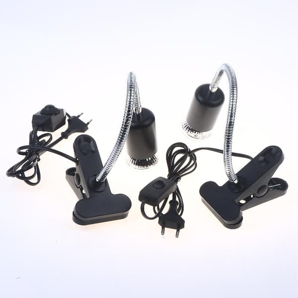 1 sett reptil varmelampe 50/75W UVA UVB lys roterbar soling 75W A
