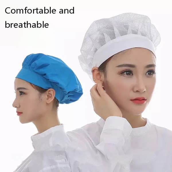 Unisex Elastiska Mesh Kepsar Café Bar Kök Restaurang Hotell Baka White